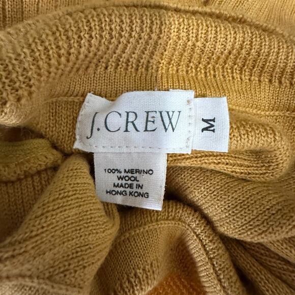 J. Crew Dress Women Size Medium Mustard Yellow Wool Bodycon Mock Neck - Picture 4 of 5